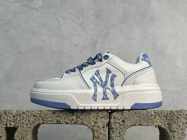 放店私 Ny Mlb Chunky Liner Denim Monogram Bl 纽约洋基队 轻量增高厚底休闲运动鞋 3Asxd025N50Bls 尺码：36