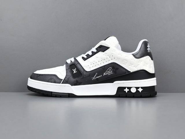 渠道优势 ！ 广州版 驴牌 Lv Trainer 情侣限定系列 休闲 低帮 时尚板鞋 尺码 35 36 37 38 39 40 41 42 43 44 45 男